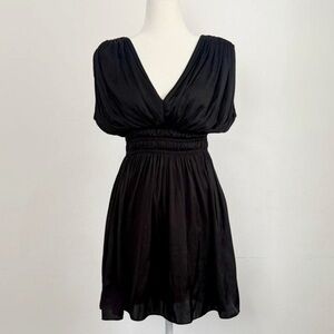 Ramy Brook Black V-Neck Dolman Sleeve Mini Dress